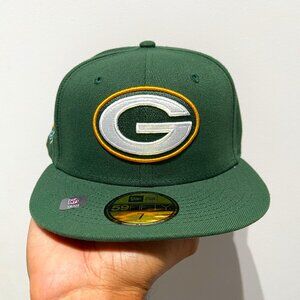 Green Bay Packers NFL NE Super Bowl XXXI Patch Green Gray Botto Fitted Hat - New